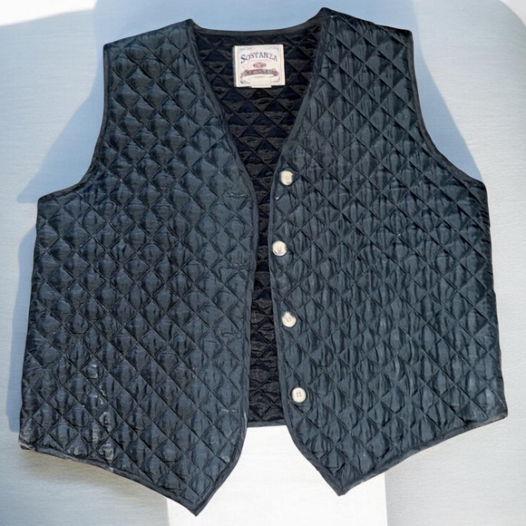 Sostanza Jackets & Blazers - Sostanza Vintage Classic Black Velvet Vest